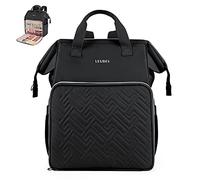 Leudes Grand Sac à Dos à Tricoter, Organiseur de Fil à Crochet, Cadeau de Noël, étui pour Transporter des projets, Aiguilles à Tricoter, Crochets et Autres Accessoires (Noir)