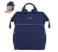 Leudes Sac à Dos de Tricot, Organisateur de Rangement de Fil, Grand Sac à Crochet résistant à l'eau pour projets de Transport, Aiguilles à Tricoter, Crochets et Autres Accessoires (Bleu Marine)
