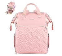 Leudes Sac à Dos de Tricot, Organiseur de Rangement pour Fil à Crochet, Sac fourre-Tout Cadeau de Noël pour projets de Transport, Aiguilles à Tricoter, Rose, Moderne