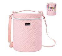 Leudes Sac à Fil, Sac fourre-Tout pour Crochet, Tricot, résistant à l'eau, étui de Rangement pour Crochets, Aiguilles, kit de Tricot pour débutants (Rose)