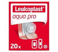 Leukoplast Aqua Pro - Pansements non stériles - Imperméable et absorbants - Pansements de premiers soins - Protègent pendant la baignade et la douche - Transparente - Tailles assorties - Boîte de 20