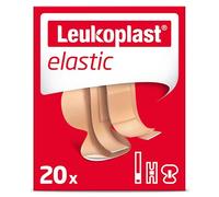 Leukoplast Elastic - Pansements non stériles - Extensibles et doux pour la peau, pansements premiers soins - Adapté aux doigts, coudes, genoux et poignets - 3 tailles assorties - Boîte de 20