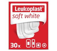 Leukoplast Pansements blancs souples - Pansements absorbants en tissu respirant stériles pour plaies - 4 tailles - 30 pièces