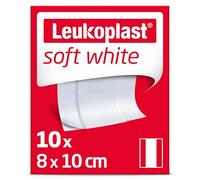 Leukoplast Soft White - Pansements non stériles - Doux pour la peau, respirants et absorbants - Pansements premiers soins - Blanc - 8 cm x 10 cm - Boîte de 10