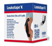 Leukotape K Bande Adhésive Élastique Noir 5 cm x 5 m