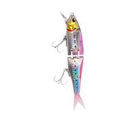 Leures De Pêche pour La Perche - Design Multi-Segments Flottant pour Poissons - Leurres Flottants À Paillettes Intégrées pour Eaux Peu Profondes - Truite Silure Pêche en Barque Étang Lac