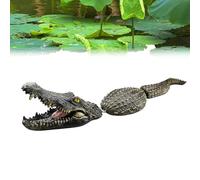 Leurre Alligator Flottant pour Piscine, Leurre TêTe D'Alligator Flottant pour éTang, Faux Alligator Dissuasif pour Canards Et Oies, Crocodile Flottant D'ExtéRieur pour Jardin (Vert,1pcs)
