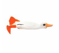 Leurre avec Pattes Rotatives Antirouille, Canard Blanc, avec Bec Et Pattes Orange