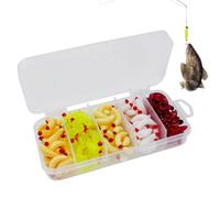Leurre bluegill - grobs de silicone souple 125pc leurres d'un ver doux textures réalistes faux appâts dans l'eau artificielle