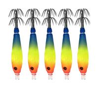 Leurre Calamar,5 Pièces De Leurres Artificiels Phosphorescents pour La Pêche À La Ligne | Appâts Artificiels pour Pêche,pour La en Kayak De Mer, Bateaux, Lacs, Rivières, Poissons-Chats, Perches
