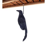 Leurre Corbeau À Plumes Noires - Oiseaux Artificiels De 30,5 Cm, Modèle Fait À La Main, Décoration | Pour Extérieur Intérieur Jardin Pelouse Cour Piscine Porche Patio Chasse Halloween Accessoires De F