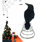 Leurre Corbeau - Corbeaux Réalistes pour Halloween - Oiseaux Artificiels pour Halloween Topper d'arbre Décoration Extérieure Jardin Piscine Pelouse Chasse Porche