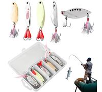 Leurre Cuillère | Spinnerbaits avec Hameçon pour Pêche - Les Leurres à Cuillère pour la Pêche en Eau Salée - pour Rivière, Réservoir, Étang, Lac, Bord De Mer, Surf, Canal, Fleuve, Côte, en Eau D