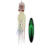 Leurre de calamar lesté de 20 cm - Longue distance de lancer | Idéal pour l'eau salée, cible le thon bar, action réaliste, appât polyvalent, pêche en mer