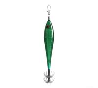 Leurre de calamar lumineux à LED avec double crochet pour parapluie, appât pieuvre clignotant imperméable pour la pêche de nuit, vert (vert)