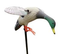 Leurre de canard avec aile rotative : Attracteur en bois véritable alimenté par batterie avec télécommande, action silencieuse et douce, leurre de chasse à mouvement flexible, construction durable