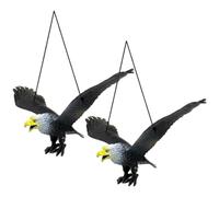 Leurre de Hibou, 2 pièces, Grands leurres réalistes pour effrayer Les Oiseaux, décor de modèle d'aigle en PVC Suspendu, Alternative aux leurres Hibou pour éloigner Les Oiseaux
