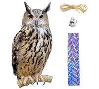 Leurre de Hibou, leurre de Hibou Suspendu réaliste pour effrayer Les Oiseaux, dispositifs effrayants réfléchissants, décor dissuasif en Plastique PP pour Jardin, Patio, clôture, Cour