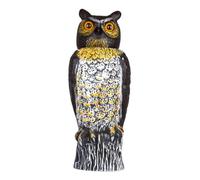 Leurre de Hibou pour la Lutte Contre Les Oiseaux avec tête rotative 360° | Effaroucheur d'oiseaux réaliste avec tête oscillante Répulsif Pigeons pour Jardin Balcon et verger Effaroucheur à Pigeons