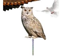 Leurre de hibou réfléchissant - Dispositif de contrôle des oiseaux pour effrayer les oiseaux | Sculpture d'oiseau épouvantail pour cour, grange, verger, pelouse, étang | Oiseau naturel, fausse
