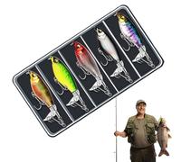 Leurre De Leurre De Set-water | Whopper Fishing Bait Pour L'eau | 5 Pièces De Wobbler Pour Percussion | Équipement D'eau Réaliste Et Efficace Dans Des Couleurs Vives Pour Adultes, Prof