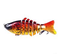 Leurre de natation 10 cm coulant multi-articulé bar truite crappie appât avec hochet bruit flexible corps dur pour la pêche en eau douce 17 g (1#)