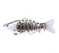 Leurre de natation 10 cm coulant multi-articulé bar truite crappie appât avec hochet bruit flexible corps dur pour la pêche en eau douce 17 g (6#)