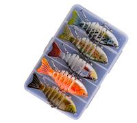 Leurre de natation articulé - Attisation multi-segment réaliste pour les basses et le brochet | pour la natation du corps dur, détail 3D pour les yeux, mouvement, action de naufrage lent