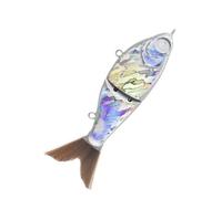 Leurre De Non Piétiné, Blanc Pour Segments De Poisson Prédateurs-2 Coulant Un leurre Natation De Hochet Avec Queue Souple | Artificielle Peinture Eau Et D'eau