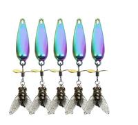 Leurre de pêche à hélice métallique pour Attraper des Poissons, leurre de pêche à la cuiller, appât de pêche à la Mouche, avec Queue Flottante rotative, pour Tous Types de Poissons (Multicolore)