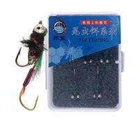 Leurre de pêche à la mouche - Leurre pour truite Jigs avec hameçon - Réaliste pour la pratique de la pêche dans les rivières et les ruisseaux en eau peu profonde pendant les premières heures du matin