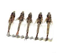 Leurre de pêche à la mouche nymphe pour la truite, le bar, le grisonnier, la crapet, la truite, la truite, le crapet, le fil de cuivre lesté en acier à haute teneur en carbone pour une meilleure