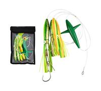 Leurre de pêche à la traîne - Appât UV pour calmar - Avec crochet de thon - Stylo lourd en eau salée - Jupe de vie aquatique pour la pêche en mer profonde, la pêche et les excursions en plein air
