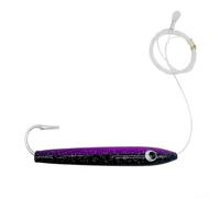 Leurre de pêche à la traîne en cèdre 15 5 cm en métal et plastique pour poissons de chasse (violet)