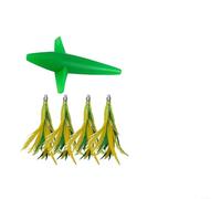 Leurre de pêche à la traîne en plumes avec crochet en acier conçu pour la pêche au gros gibier pour améliorer la présentation des appâts et l'attraction du thon en eau salée (vert foncé)