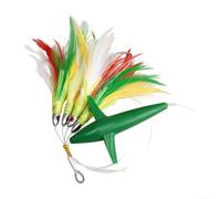 Leurre de pêche à la traîne en plumes avec crochet en acier et simulation de posture dynamique pour augmenter le taux de capture (vert)