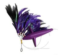 Leurre de pêche à la traîne en plumes avec crochet en acier et simulation de posture dynamique pour augmenter le taux de capture (violet)