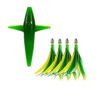 Leurre de pêche à la traîne gréé, marlin thon Mahi Durado pour Wahoo pieuvre en plastique, appât de pêche au thon pour la pêche au gros gibier (vert foncé)