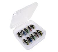 Leurre de pêche à la truite, leurre tournant idéal pour la pêche à la truite, hameçons micro-nano, hameçons anti-moustiques, hameçons anti-moustiques à colle, 10 hameçons à cheveux pour petits insecte