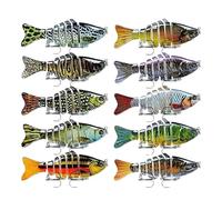 Leurre de Pêche Animé - Leurres Simulation Perche 10 Pièces | Équipement d'eau Douce Polyvalent Et Réaliste pour Carpe Perche Brochet Bar