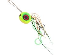 Leurre De Pêche, Appât À Jupe De 120G, Leurres De Pêche En Forme D'Œil, Teaser De Plie À Queue De Cerf, Teasers De Pêche À La Plie Et Au Bar, Jaune Vert Orange