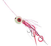 Leurre De Pêche, Appât À Jupe De 60G, Leurres De Pêche En Forme D'Œil, Teaser De Plie À Queue De Cerf, Teasers De Pêche À La Plie Et Au Bar, Rouge Rose Vert