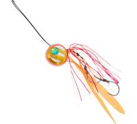 Leurre De Pêche, Appât À Jupe De 80G, Leurres De Pêche En Forme D'Œil, Teaser De Flounder Rig Bucktail, Teasers De Pêche Au Flounder Et Au Seabass, Ton Or Orange