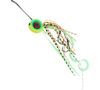 Leurre De Pêche, Appât En Forme D'Œil De 100G, Leurres De Pêche En Forme De Jupe, Teaser De Plie À Queue De Jupe, Teasers De Pêche À La Plie Et Au Bar, Jaune Vert Orange