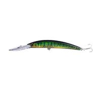 Leurre de pêche artificiel 3D Minnow en plastique ABS, appât de plongée avec barbelé pour perche, brochet, truite, thon, poisson roi à palmes bleues