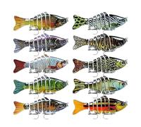 Leurre De Pêche Autopropulsé - Leurres Simulation Perche 10 Pièces,Équipement d'eau Douce Polyvalent Et Réaliste pour Carpe Perche Brochet Bar