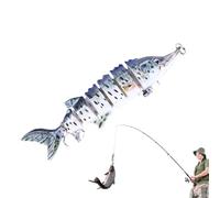 Leurre de pêche basse - Multi Joint - Leurre de natation 3D réaliste - Équipement de pêche à la mouche pour eau douce et eau salée, offshore, bateau, famille, amis