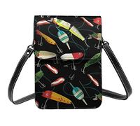 Leurre de pêche Belle Tour Paris Bandoulière Téléphone Portable Sacs à Main pour Femmes, Cuir PU Mignon Imprimé Petit Portefeuille de Téléphone Portable