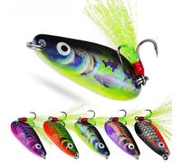 Leurre de pêche cuillère en métal plaqué argent 4,5 cm 11 g réaliste vibrations oscillantes 5 options de couleur long lancer #8 hameçon triple haute visibilité pour bar, brochet, perche, eau douce