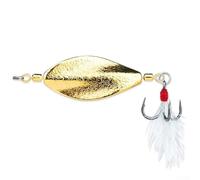 Leurre de pêche en spirale 4,5 cm plume hameçon truite | Rotation en spirale à 360 degrés, action de chute lente, imite les proies naturelles, couleurs or argent